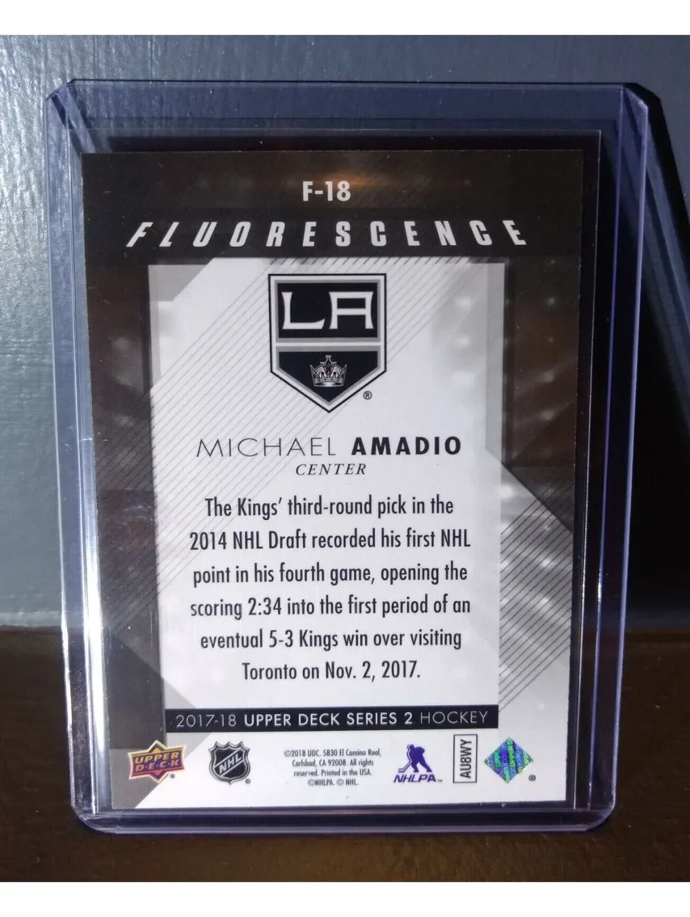 2017 Michael Amadio Upper Deck Fluorescence #F-18 Hockey Card #/150